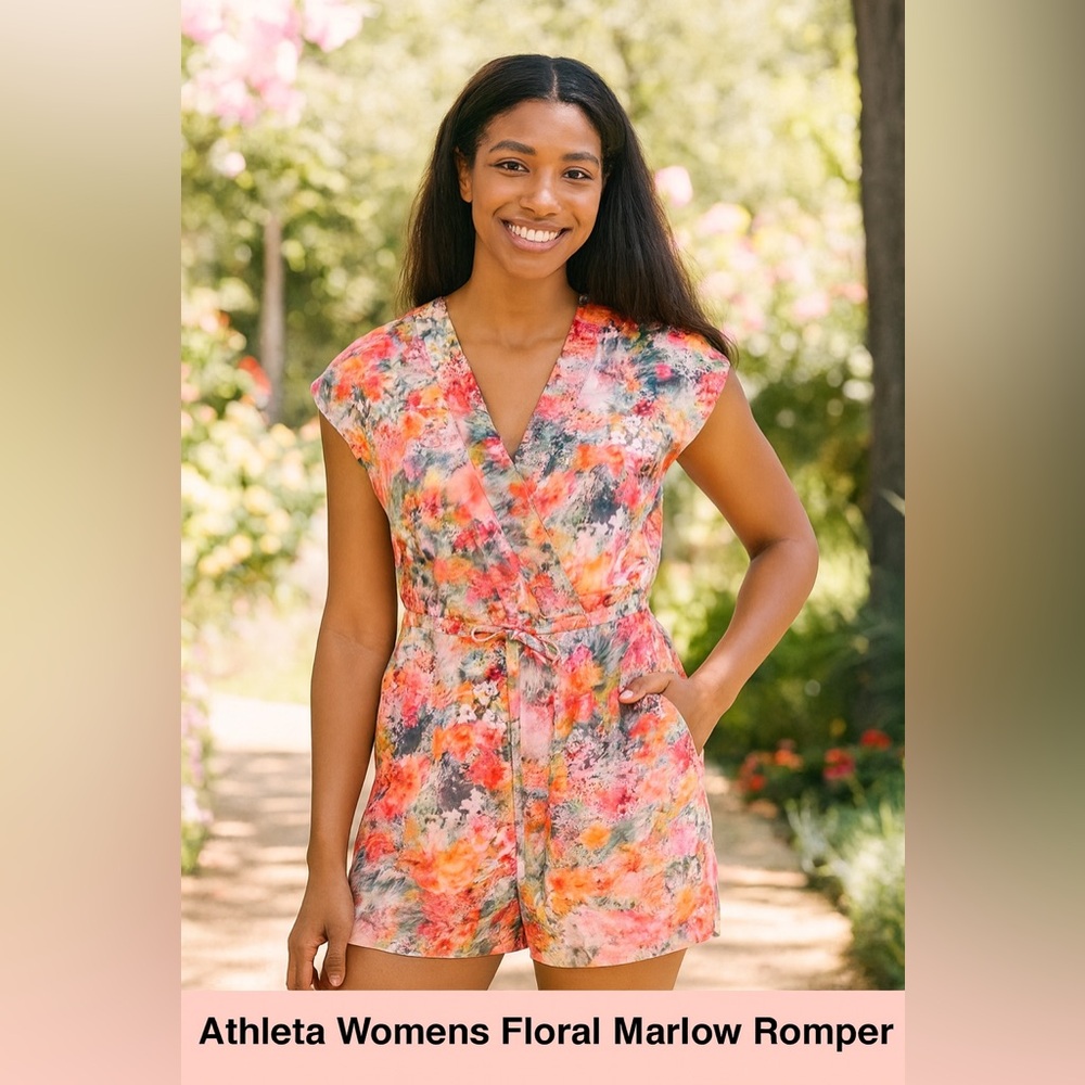 Athleta Womens Floral Marlow Romper